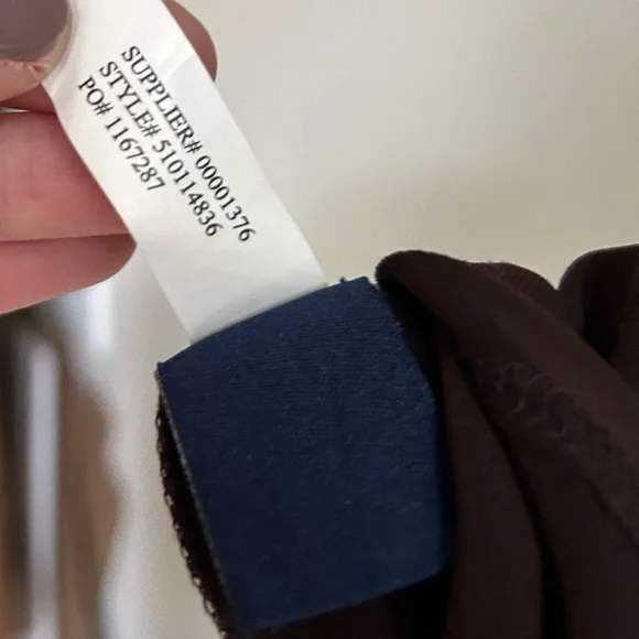 CHAPS Babydoll Chocolate Brown Y2K O Ring Jersey Midi Dress Preppy Retro | Sz M - Picture 10 of 11